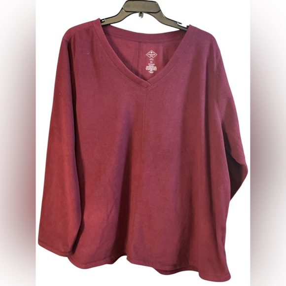 St. John's Bay Tops - St. John's Bay Red 3/4 Sleeve Relaxed Tee